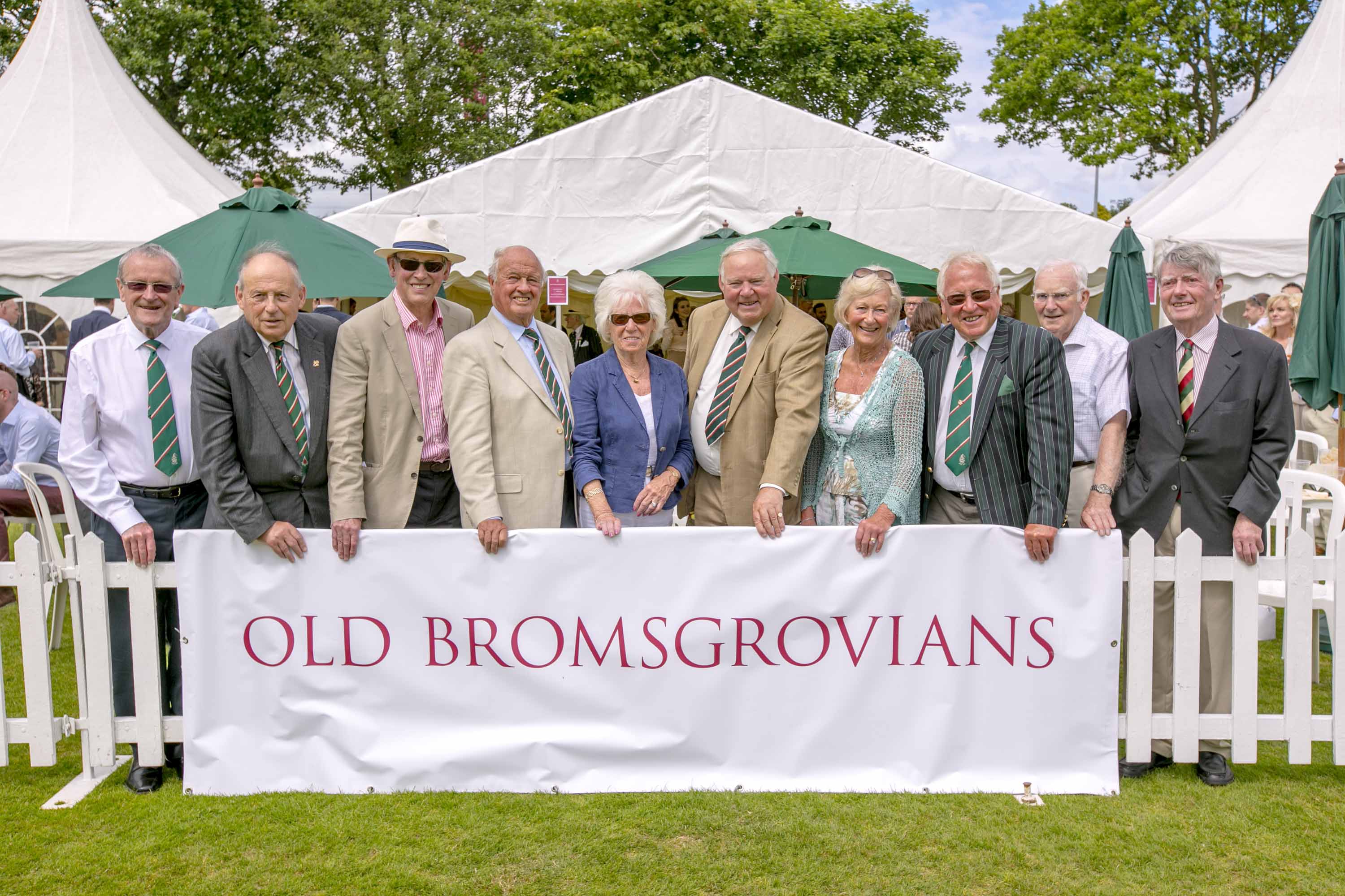 Commemoration Day 2015: Old Bromsgrovians outside the marquee on Lower Charford